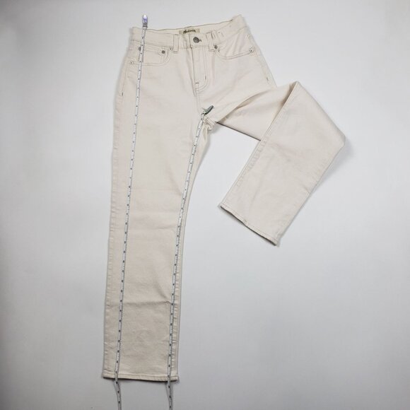 Madewell The Petite 90's Straight Jean Women's Sz 25P Ivory Vintage Canvas Denim - Picture 9 of 16